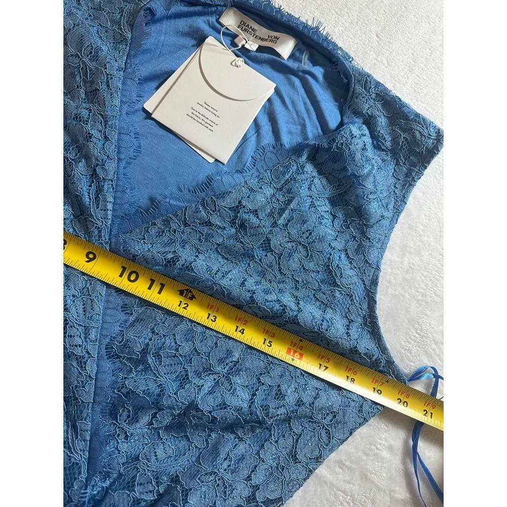 NWT Diane von Furstenberg Lace Wrap Dress, Oxford Blue Large Cocktail, Party - Picture 5 of 7